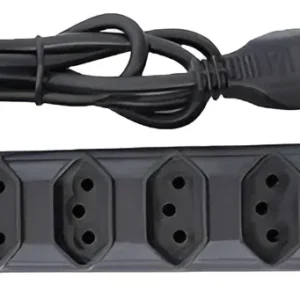 Filtro De Linha Pvc Com 6 Tomadas Com Fusivel Bivolt Preto