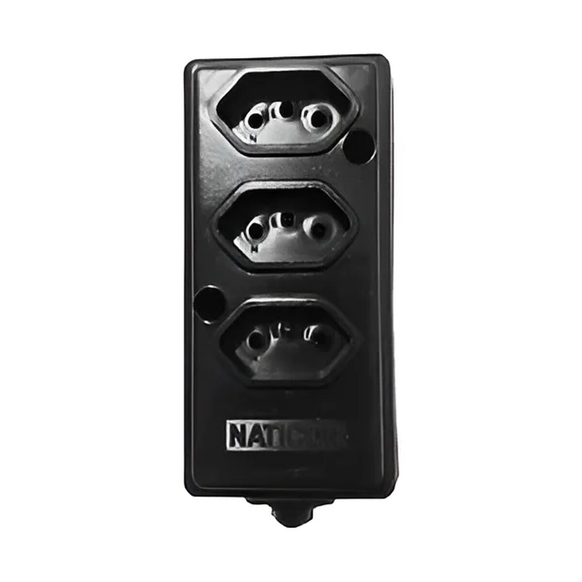 Tomada Barra Tripla 2P+T 20A Preta - Naticon