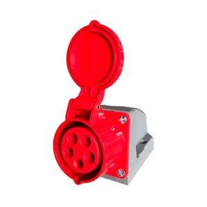 Tomada Sobrepor Industrial 3p+t+n 16a 380v 6h Vermelha - Jng