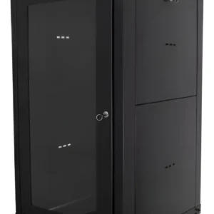 Rack Padrão Piso 19 20Ux570mm Com Porta de Acrilico Montado Preto Gforce