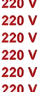 Etiqueta 220v Cartela Com 16 1,5x3,5 - Sinalize