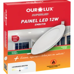 Luminaria LED Embutir Redondo 12W 4000K - Ourolux