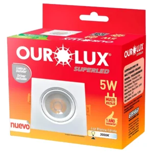 Spot de LED Embutir Superled Quadrado 5W 3000K - Ourolux