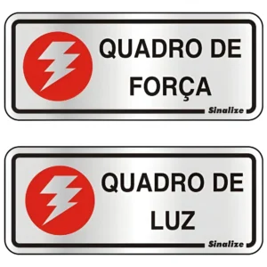 Placa Quadro de Força/Quadro de Luz 6x15cm Com 2 - Sinalize