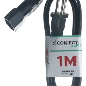 Extensão Prolongadora Connect Hard 2P+T 10A 1Mt Preto - Fioxlux