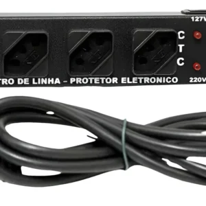 Filtro De Linha Pvc Com 4 Tomadas Com Fusível Bivolt CTC