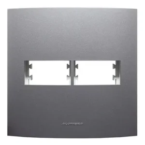 Placa 4x4 1+1 Posto E Suporte Grafite - Alumbra Inova Pro
