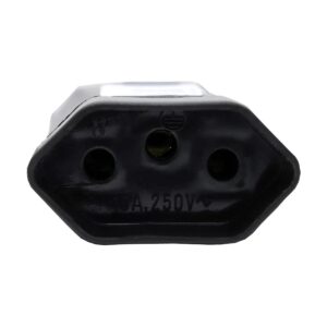 Plug Femea 2P+T 10A Preto 11115 - Transmobil