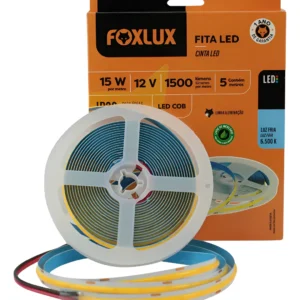 Fita de LED COB 15W 12V 6500K Com 5 Mts IP20 - Foxlux