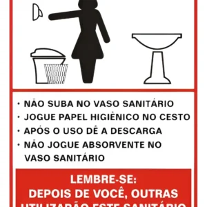 Placa Procedimento Sanitário Feminino 15x15cm - Sinalize