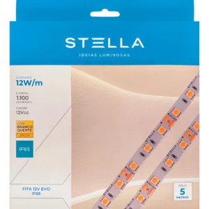 Fita De Led 12w/m 12v 2700k Ip20 Rolo Com 5 Metros - Stella