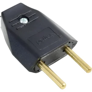Plug Macho Europeu Preto 10a 1041 - Perlex