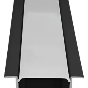 Perfil Para Fita de LED Embutir 24x7x3Mts Preto - Foxlux