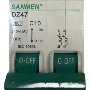 Disjuntor Tripolar 10A 3kA DZ47 Curva C - Sanmen
