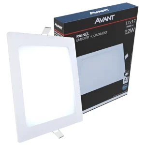 Painel de LED Embutir Quadrado 12W 6500K 17cm - Avant