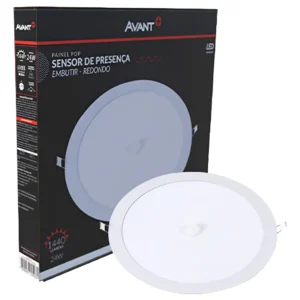 Painel de LED Com Sensor Embutir Redondo 24W 6500K - Avant