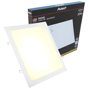 Painel de LED Embutir Quadrado 30W 3000K 40x40cm - Avant