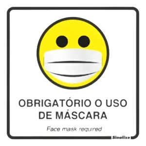 Placa Obrigatorio Uso De Mascara 15x15 Aluminio - Sinalize