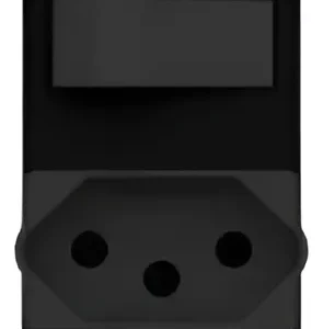 Interruptor Simples e Tomada 20A Preta - Lumibras