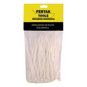 Abraçadeira Nylon 80x2,5mm Branca Com 100 - Fertak