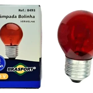 Lâmpada Bolinha 15w 220v Vermelha E27 - Brasfort