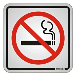 Placa Proibido Fumar Aluminio 20x25cm - Sinalize