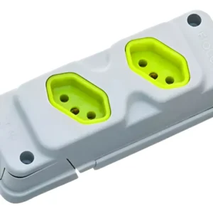 Tomada Barra Dupla 2P+T 20A Cinza Embalada - Fiolux