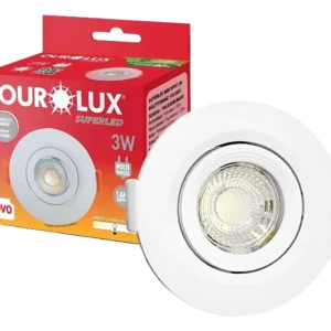 Spot de LED Embutir Superled Redondo 3W 4000K - Ourolux