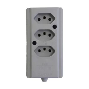 Tomada Barra Tripla 2P+T 10A Cinza - Interneed