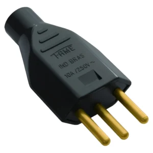 Plugue Junção Macho 2P+T 10A / 250V  2142 - Fame