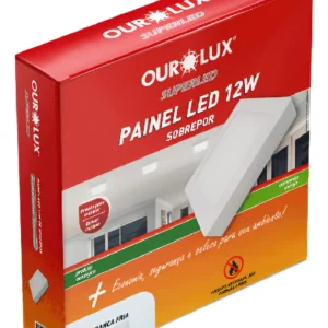 Luminaria de LED Sobrepor Quadrado 12W 6500K - Ourolux