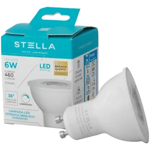 Lâmpada Dicroica 6w 110v 36° 2700k Dimerizável Gu10 - Stella
