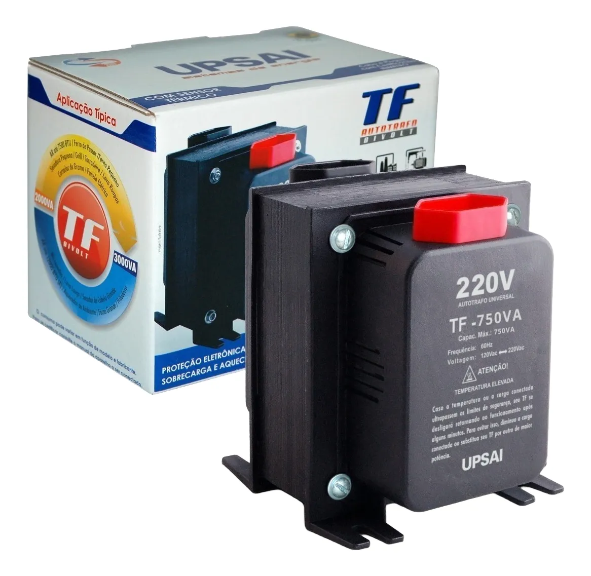 Autotransformador Voltagem 750va 127v/220v C/Sensor Térmico