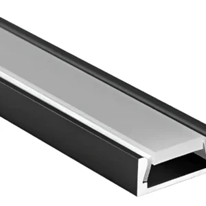 Perfil Para Fita de LED Sobrepor 17x7x3Mts Preto - Foxlux