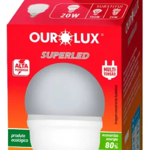 Lâmpada De Led Bulbo 20w Branca E27 20373 - Ourolux