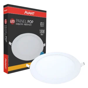 Painel de LED Embutir Redondo 18W 3000K 22,5cm - Avant