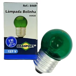 Lâmpada Bolinha 7w 110v Verde E27 - Brasfort