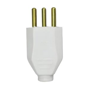 Plug Macho 2P+T 10A Branco 11216 - Transmobil