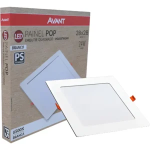 Painel de LED Embutir Quadrado 24W 6500K Branco - Avant
