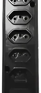 Tomada Barra Quintupla 2P+T 10A Preta - Naticon