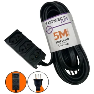 Extensão Eletrica Connect Plus 3T 2P+T 20A 5Mts Preto - Fiolux