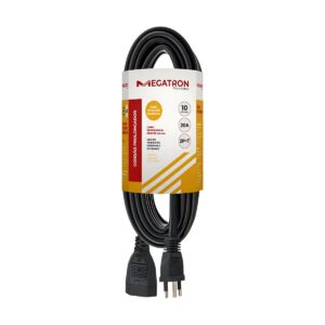 Extensão Prolongadora PP Plano 3x2,5mm 10Mts Preto Megatron