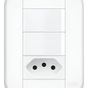 Conjunto 2 Interruptor Simples e Tomada 20A 3930 - Fame Blanc+
