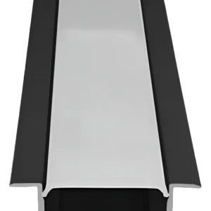 Perfil Para Fita de LED Embutir 24x7x2Mts Preto - Foxlux