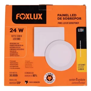 Luminara de LED Sobrepor Redondo 24W 3000K - Foxlux