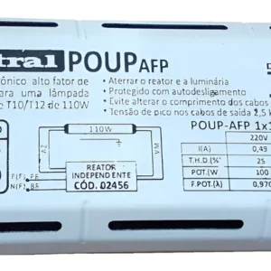 Reator HO Eletromagnetico Alto Fator 110W 220V - Intral
