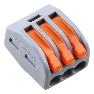 Conector/emenda De 3 Vias 4mm 222-413 Cinza - Wago