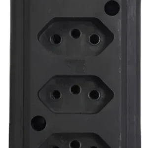 Tomada Barra Quintupla 2P+T 10A Preta - Interneed