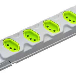 Tomada Barra Quadrupla 2P+T 20A Cinza - Fiolux