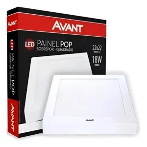 Painel de LED Sobrepor Quadrado 18W 6500K 22,5cm - Avant